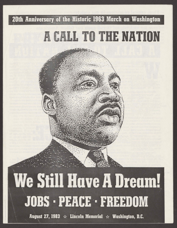 Flyer: "20th Anniversary of the Historic 1963 March on Washington, A Call to the Nation"